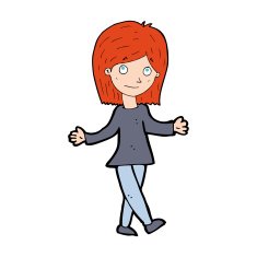 cartoon woman with no worries N42