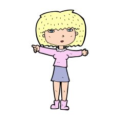 Cartoon Girl Pointing N35