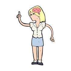 cartoon woman with clever idea N12