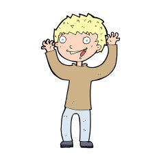 cartoon excited boy N172