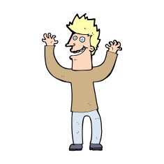 cartoon excited man N118