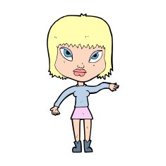 cartoon woman making gesture N16