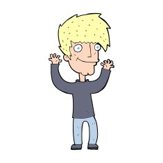 cartoon man waving arms N13