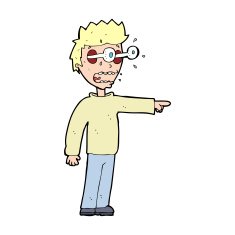 cartoon man with popping out eyes N32