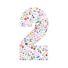colorful school number background with media icons N3