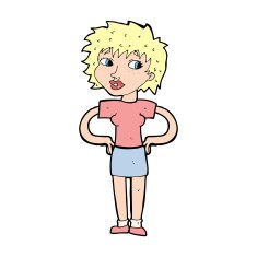 cartoon woman with hands on hips N248