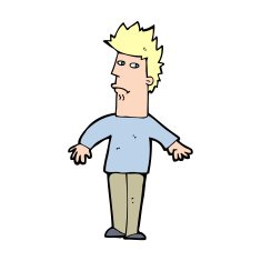 cartoon worried man N117