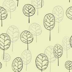 seamless pattern with deciduous trees
