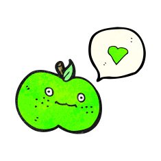 cute cartoon apple with speech bubble N6
