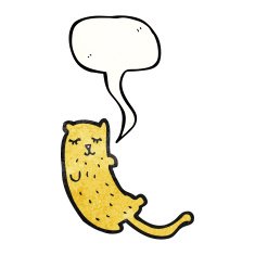 cartoon cat with speech bubble N127
