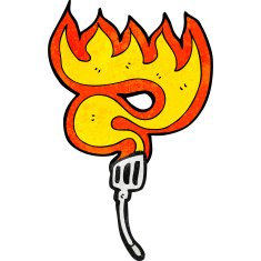 flaming hot spatula cartoon N3