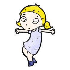 cartoon happy blond girl N20