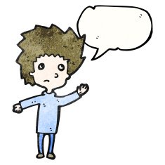 cartoon nervous boy N17