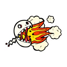 fire breathing skull cartoon N2