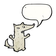 cartoon wolf with speech bubble N57