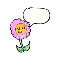 cartoon flower with speech bubble N81