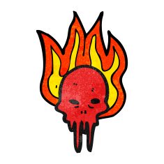 gross halloween skull cartoon N15