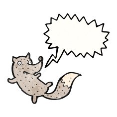 cartoon wolf with speech bubble N59