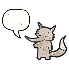 cartoon little wolf N98