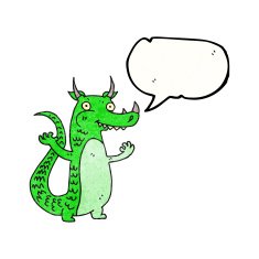 cartoon green dragon N2