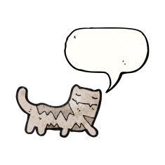 cat with speech bubble cartoon N8