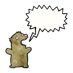 funny cartoon bear with speech bubble N64