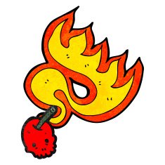 flaming cherry skull symbol N2
