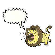 Cartoon Lion Roaring N14