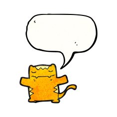 funny cartoon cat with speech bubble N41