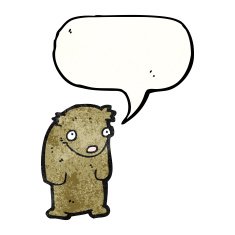 funny cartoon bear with speech bubble N66