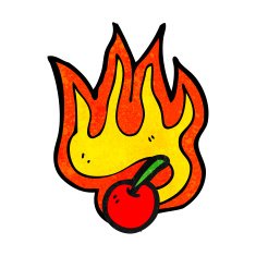 flaming cherry cartoon N4