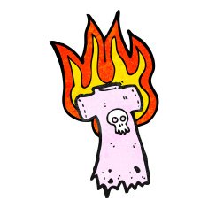 burning skull tee cartoon N2