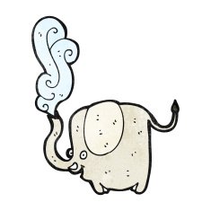funny cartoon elephant squirting water N3
