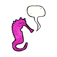cartoon pink sea horse N8
