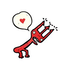 cartoon devil fork monster N4
