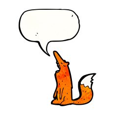 cartoon fox with speech bubble N33