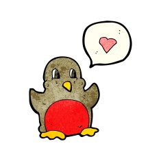 funny christmas robin cartoon N20