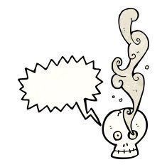spooky smoking skull cartoon N2