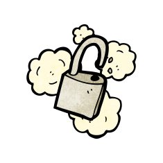 padlock symbol cartoon N3