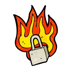 padlock symbol cartoon N4