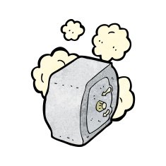 cartoon old bank safe N3