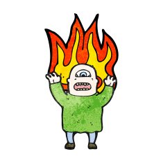 flaming monster man cartoon N2