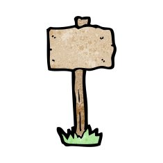 cartoon blank sign post N2