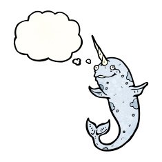 happy cartoon narwhal N8