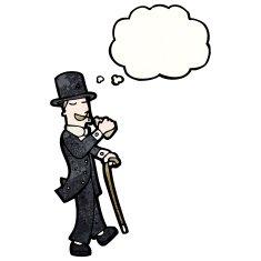 cartoon posh man drinking N2