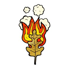 cartoon flaming leaf N2