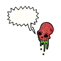 gross cartoon skull N2