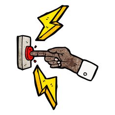 cartoon finger pushing button