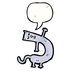 funny cartoon cat with speech bubble N43