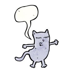 funny cartoon cat with speech bubble N44